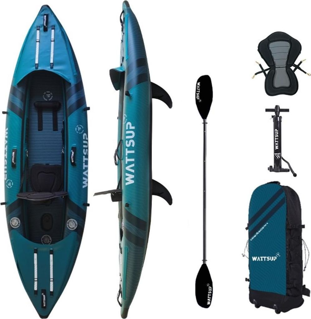 WattSUP COD 1 Personen Kajak SET aufblasbar Drop-Stich Kanu Boot Kayak Paddel