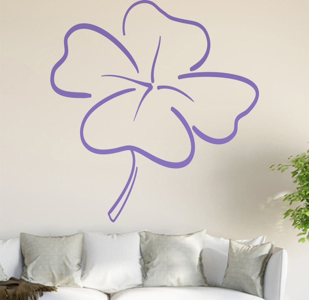 Kleeblatt Wandtattoo in 6 Größen - Wandaufkleber Wall Sticker - Dekoration, Küche, Wohnzimmer, Schlafzimmer, Badezimmer
