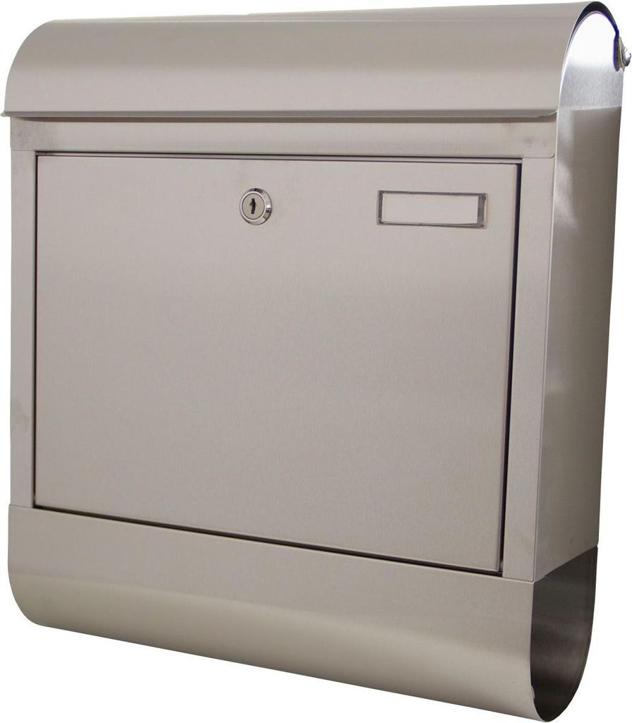 Edelstahl Briefkasten mit Zeitungsfach Produktbild 