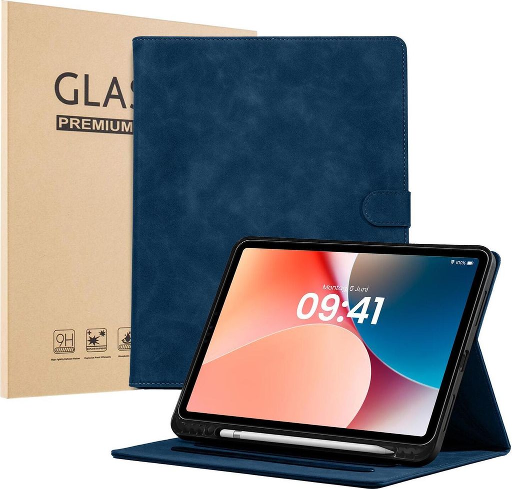 LBH Tablet Schutzhülle + 2x 9H Display Glas für Apple iPad Pro 4. Gen 11 Zoll Cover Case Schutz Tablet Farbe: Blau
