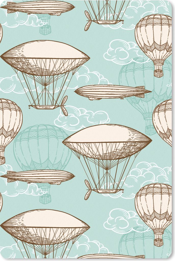MuchoWow Mauspad Mousepad Vintage - Luftballon - Kinder - Muster 40x60 cm - Mousepads - Maus Mat - Pad - Mausunterlage - Schreibtisch Accesoire