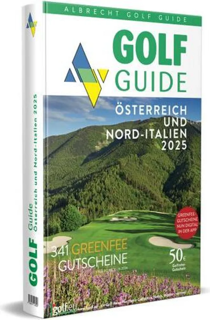 Livre guide de golf Autriche et Italie du Nord 2025 édition brochée