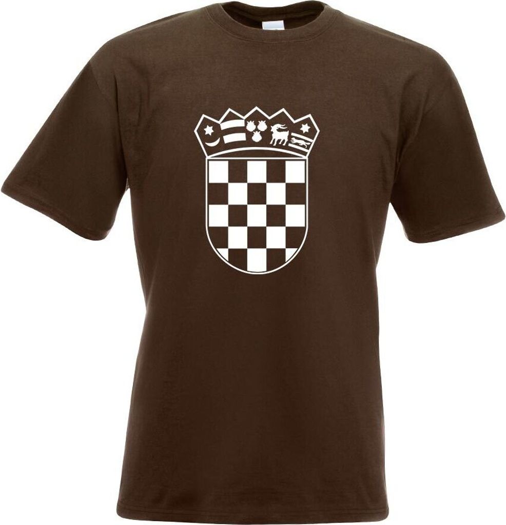 Kiwistar - T-Shirt - Chocolate - Flagge Kroatien Wappen Motiv Bedruckt Funshirt Design Print - mit Motiv Bedruckt - Funshirt Design - Sport - Freiz...