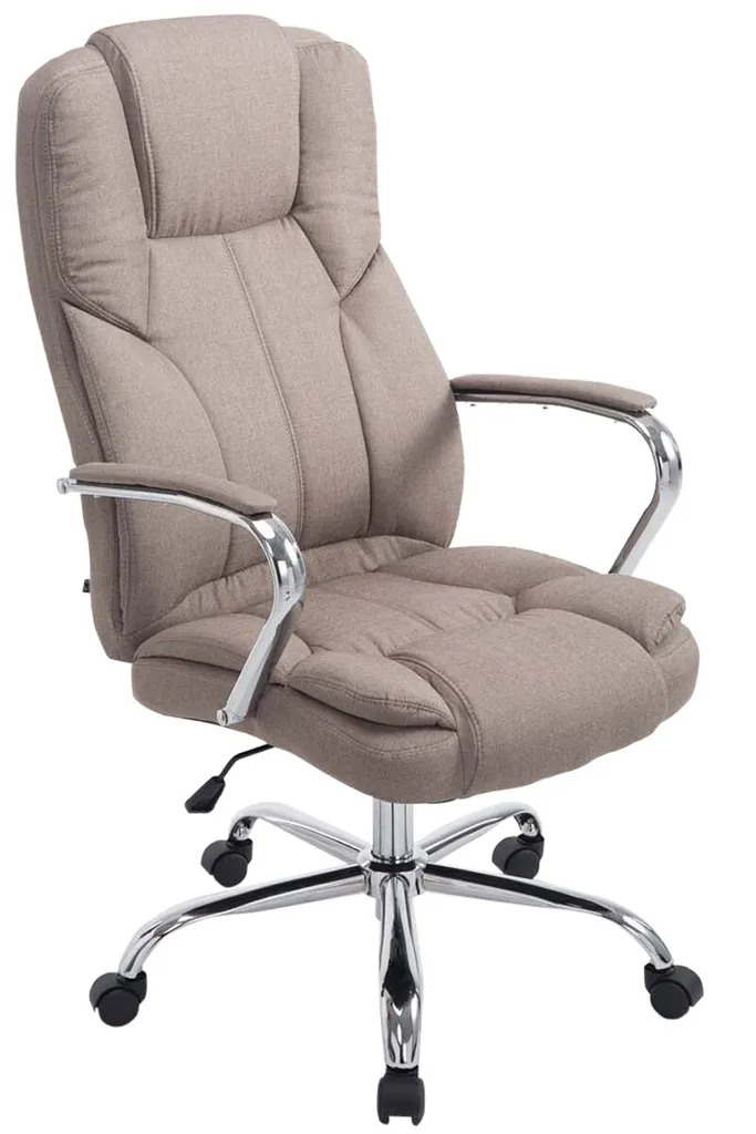 Siège de bureau Xanthos V2 rembourré en tissu taupe résistant et stable