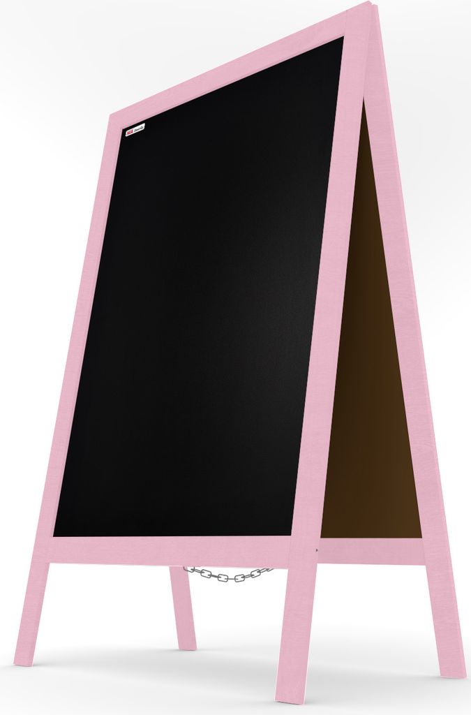 Kundenstopper mit pinkem Holzrahmen 118x61cm, Werbetafel, Produktbild 