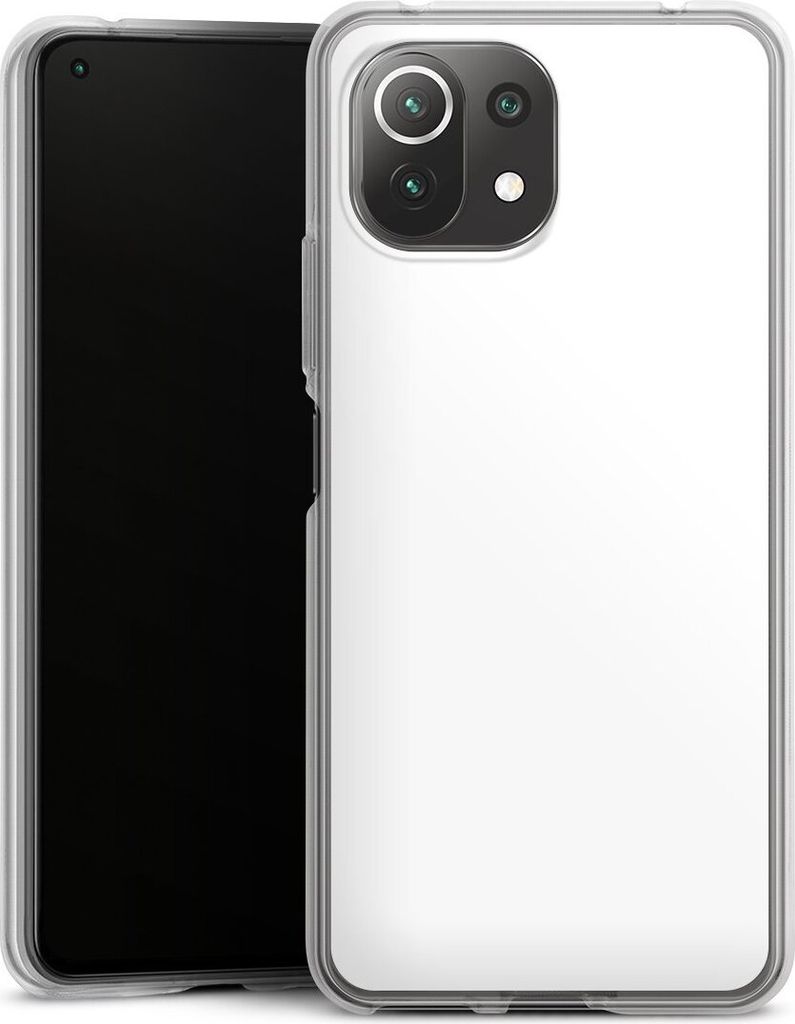 DeinDesign Handyhülle für Xiaomi Mi 11 Lite 5G NE Silikon Hülle Case Smartphone Schutzhülle Farbe einfarbig weiß