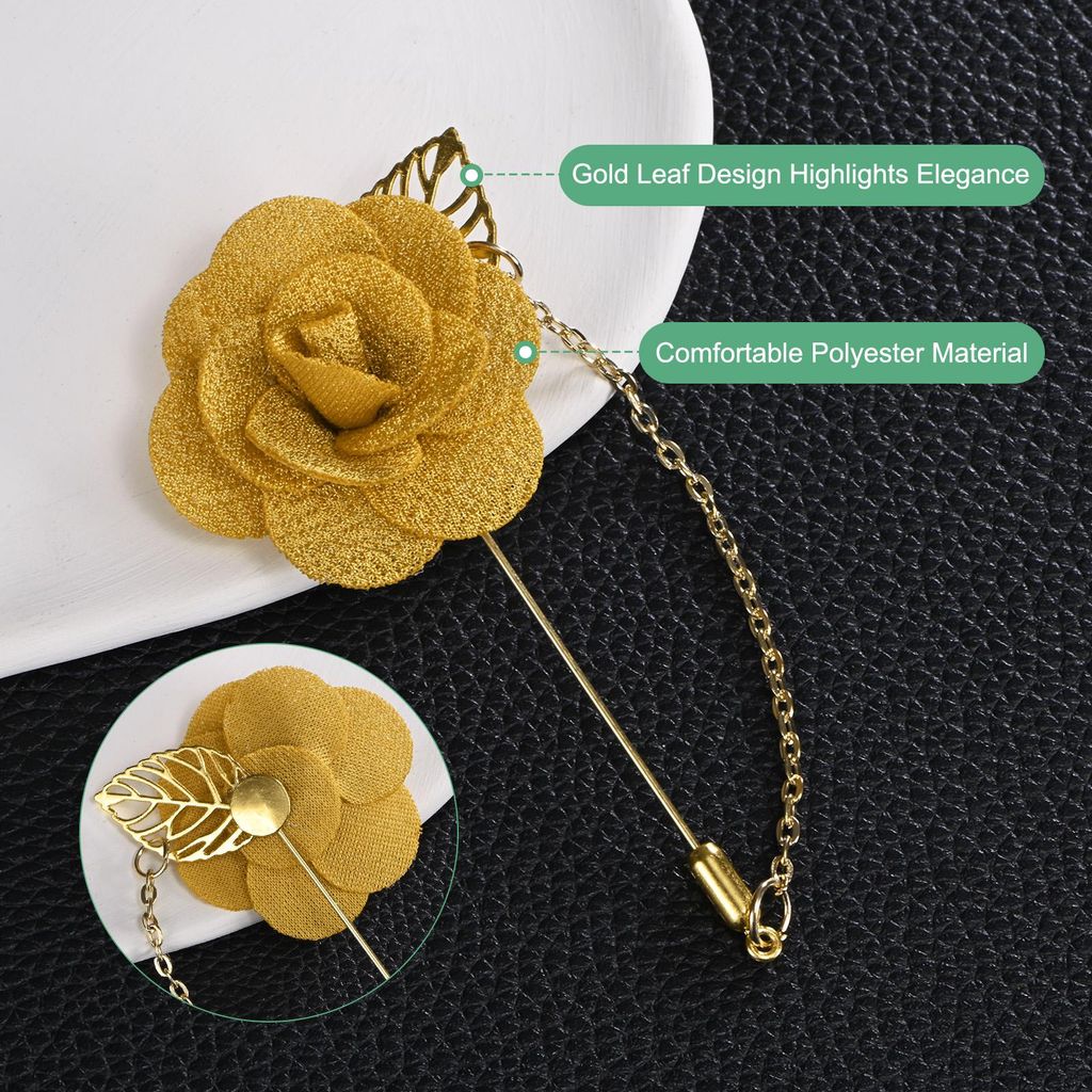 1 Stš¹ck Kamelien-Anstecknadel Herren, Anzug, Kamelien-Brosche, Anstecknadel mit Blattgold, BroscheHerren und Damen, Hochzeitsaccessoires, Anzug,...