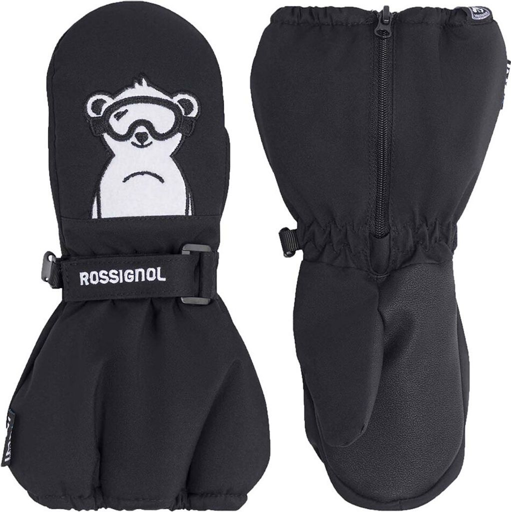 Kinder-Skihandschuhe ROSSIGNOL Baby IMP`R M Black Schwarz 2 Jahre
