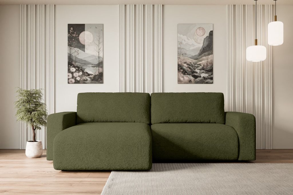 ALTDECOR Ecksofa mit Schlaffunktion und Bettkasten Corner Sofa Eckcouch Couch L-Form universal, links/rechts angeordnet Schlafcouch Ausziehbar Wohn...