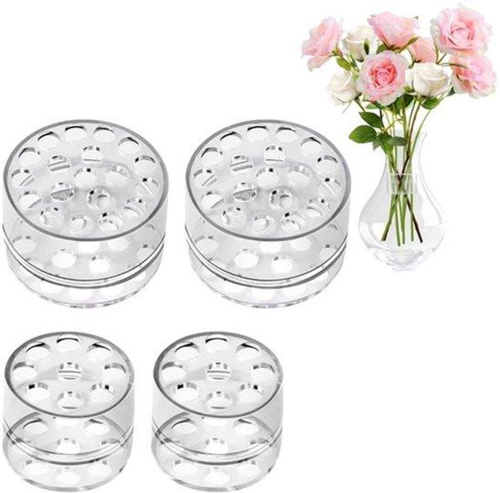 Blumenständer - 4 Stück - Drehblumenständer - Herstellbarer Blumenständer - Stängelhalter - 9 Löcher/19 Löcher