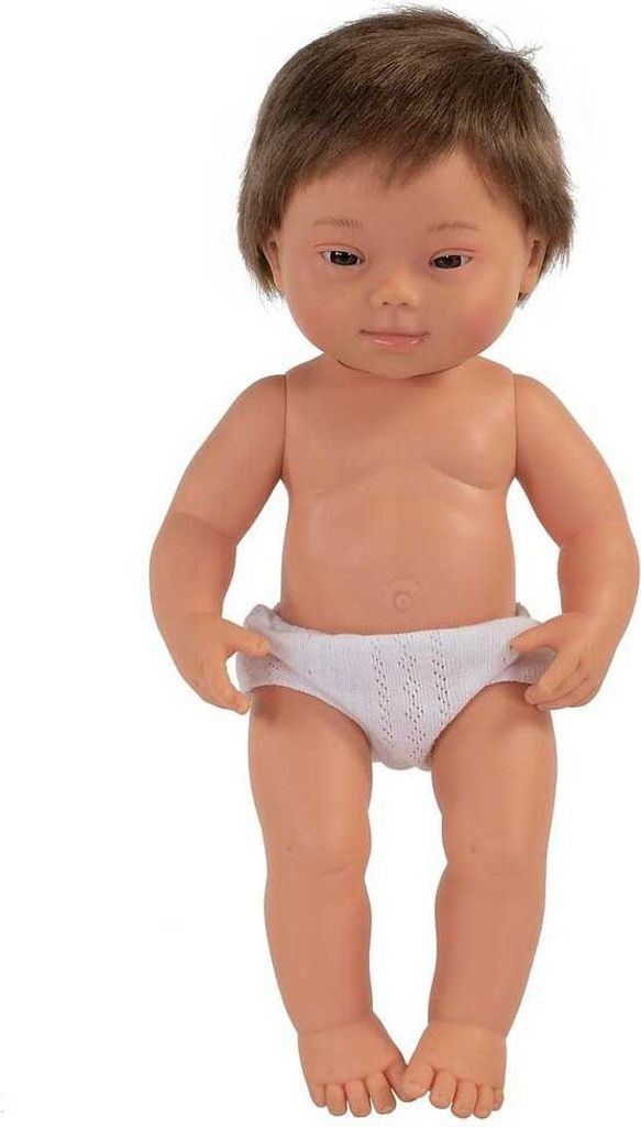 Miniland Kaukasische Babypuppe Mit Down-syndrom 38 Cm Beige Produktbild 