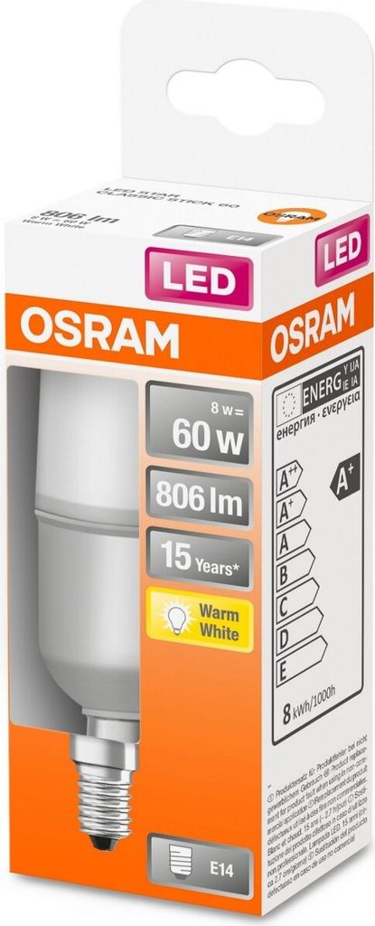 Osram STAR LED-Lampe Warmweiß 2700 K 8 W E14 F Produktbild 