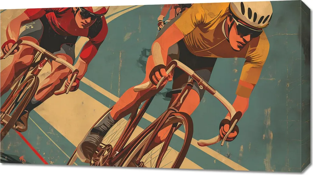 Quadro 90x50 cm Avventure Ciclistiche - Decorazione Casa per Veri Biker