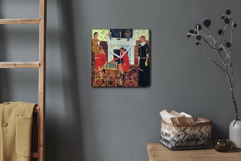 Coloray Hodiny Unikátní 30x30 cm Tiché hodiny Pro obývací pokoj a kuchyň Nástěnné hodiny Plátno Bílé ručičky hodin - Teistická rodin...