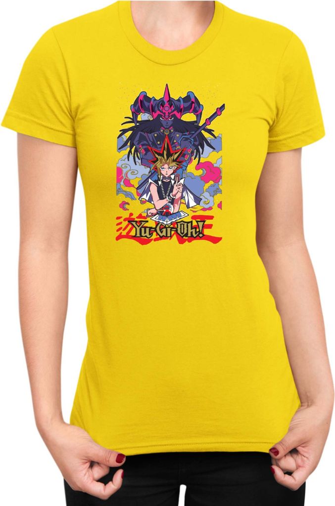 Damen T-Shirt Japan Anime Manga Yu Gi Oh, Lady M / Gelb