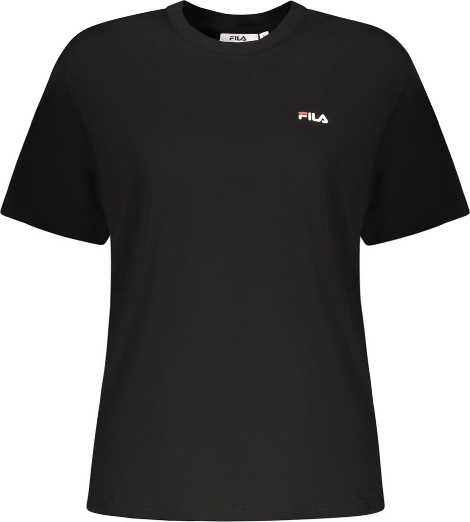 Damen Kurzarm T-Shirt Schwarz aus Baumwolle mit Print-Design