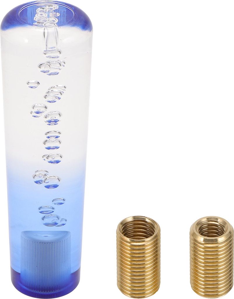 Runder Kristall-Schaltknauf, 15 cm Universal fš¹r Automatik- und Schaltgetriebe mit 2 Adaptern aus Acryl in Klarblau, 1 Set
