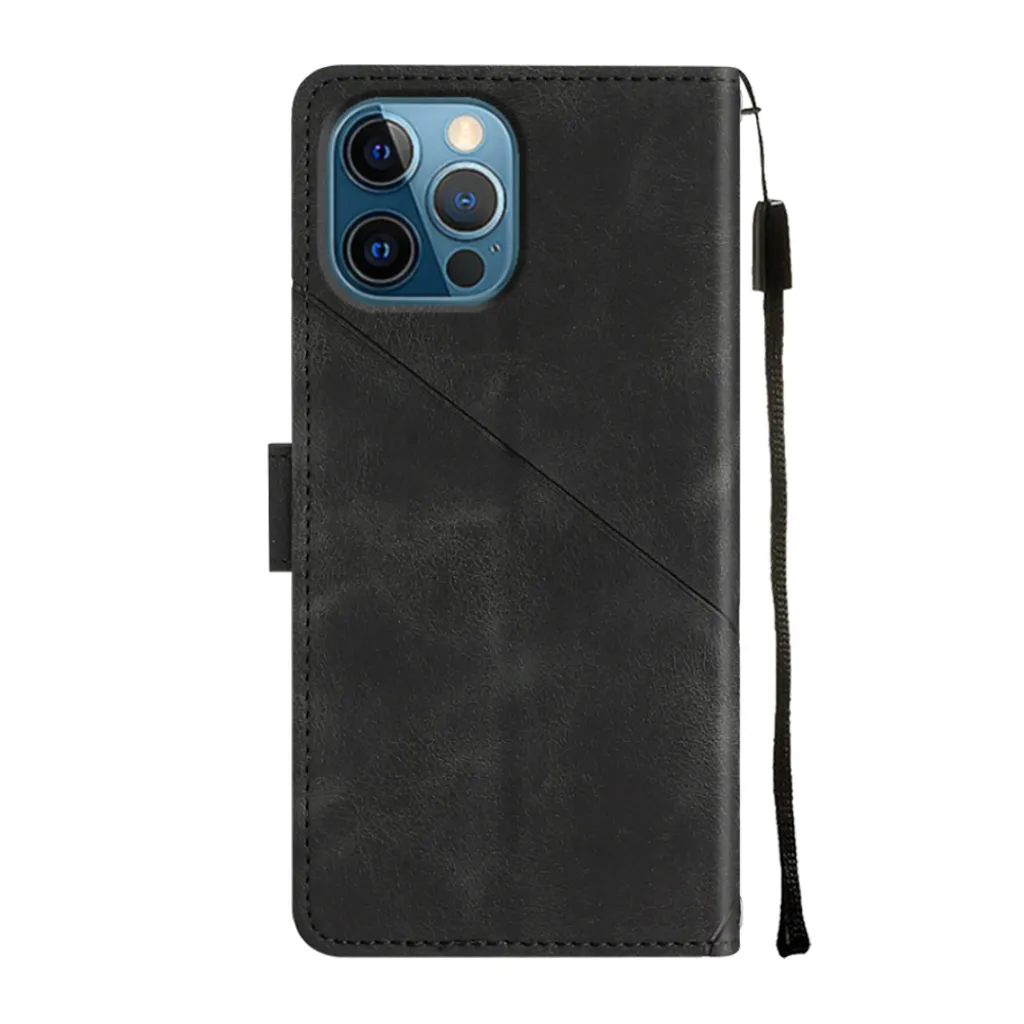 Cover iPhone 12 Pro Max Portafoglio Business - Pelle Nera con Stand - 4