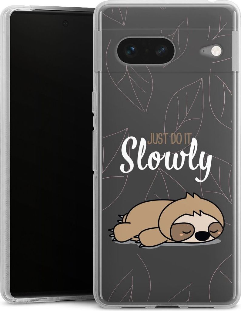 DeinDesign Handyhülle für Google Pixel 7 Silikon Hülle Case Smartphone Schutzhülle Faultier Sprüche lazy sunday