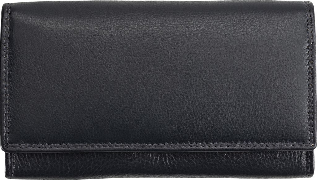 Josephine Osthoff Geldbörse Damen Leder Länglich Portemonnaie mit Bügelverschluss KleinGeldbörse Kreditkartenetui RFID-Schutz Geldbeutel mit M...