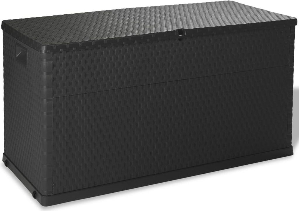 vidaXL Garten Aufbewahrungsbox Anthrazit 120x56x63 cm PP Rattan - Aufbewahrungsbox - Aufbewahrungsboxen - Garten-Kissen-Box - Garten-Kissen-Boxen