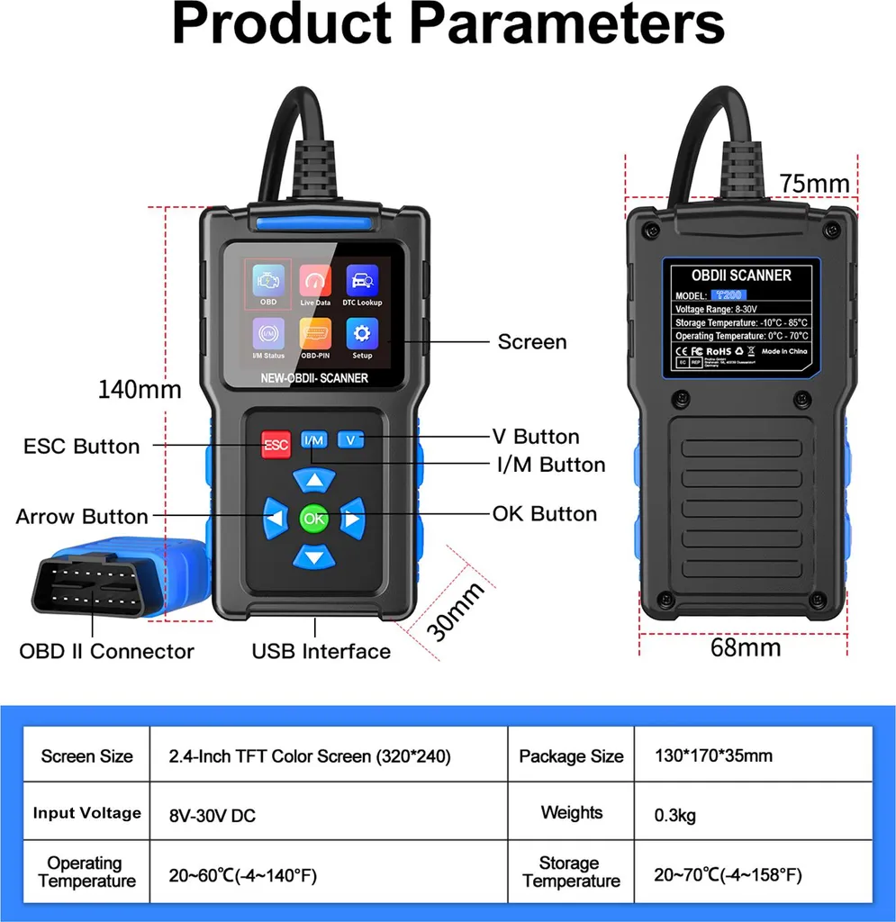 Lecteur de Code de Défaut Automobile OBD2 avec Diagnostic de Batterie - 2