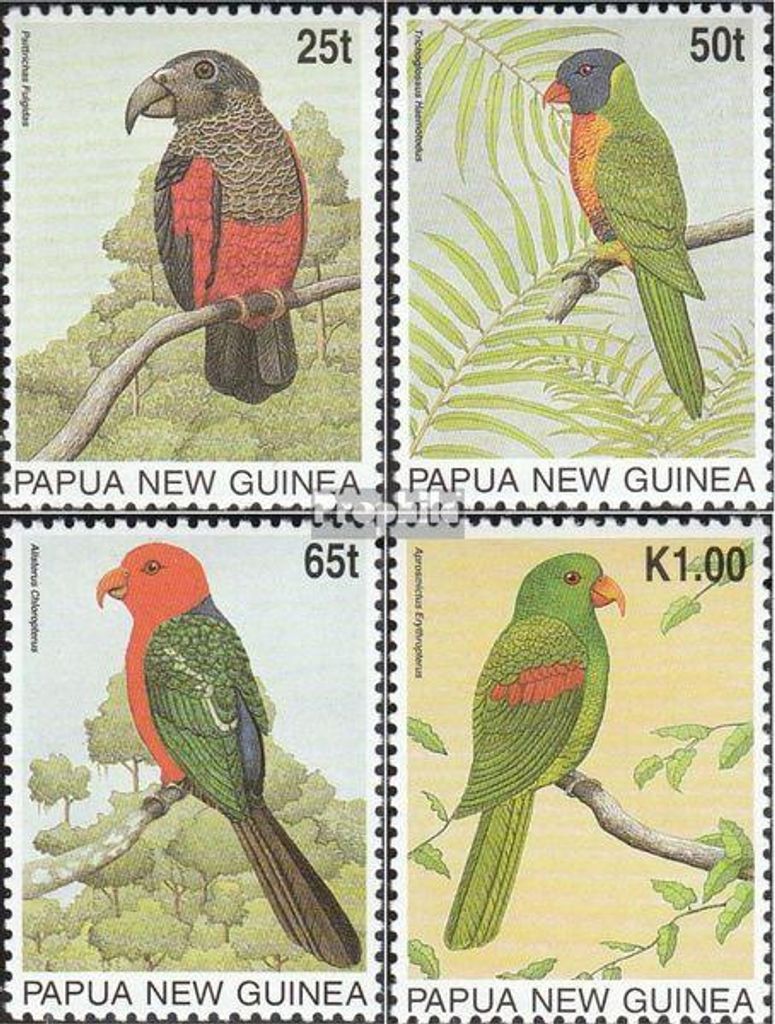 Briefmarken Papua-Neuguinea 1996 Mi 767-770 (kompl.Ausg.) postfrisch Papageien