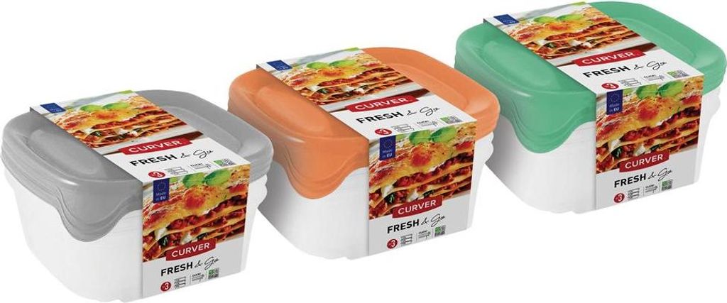 Curver Satz von 3 quadratischen Gläsern 3 x 0,8l Produktbild 