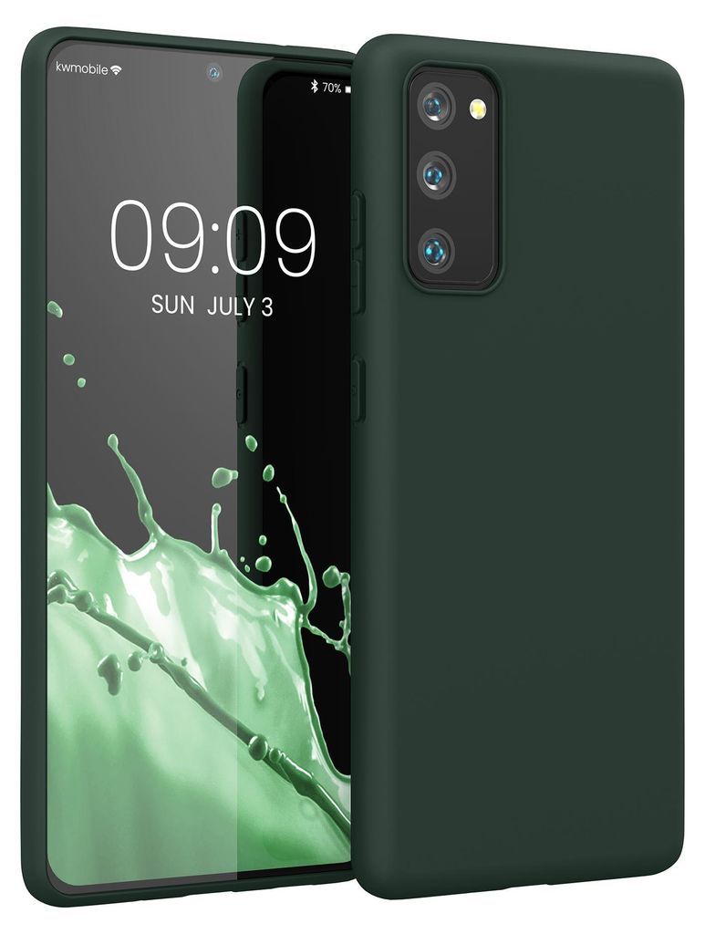 kwmobile Handyhülle für Samsung Galaxy S20 FE Hülle - TPU Case - Kabelloses Laden - Schutzhülle Cover in Moosgrün