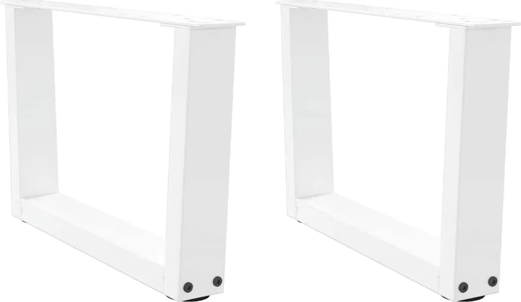 Tavolino gambe a V 2 pezzi bianco 60x(30-31,3) cm acciaio