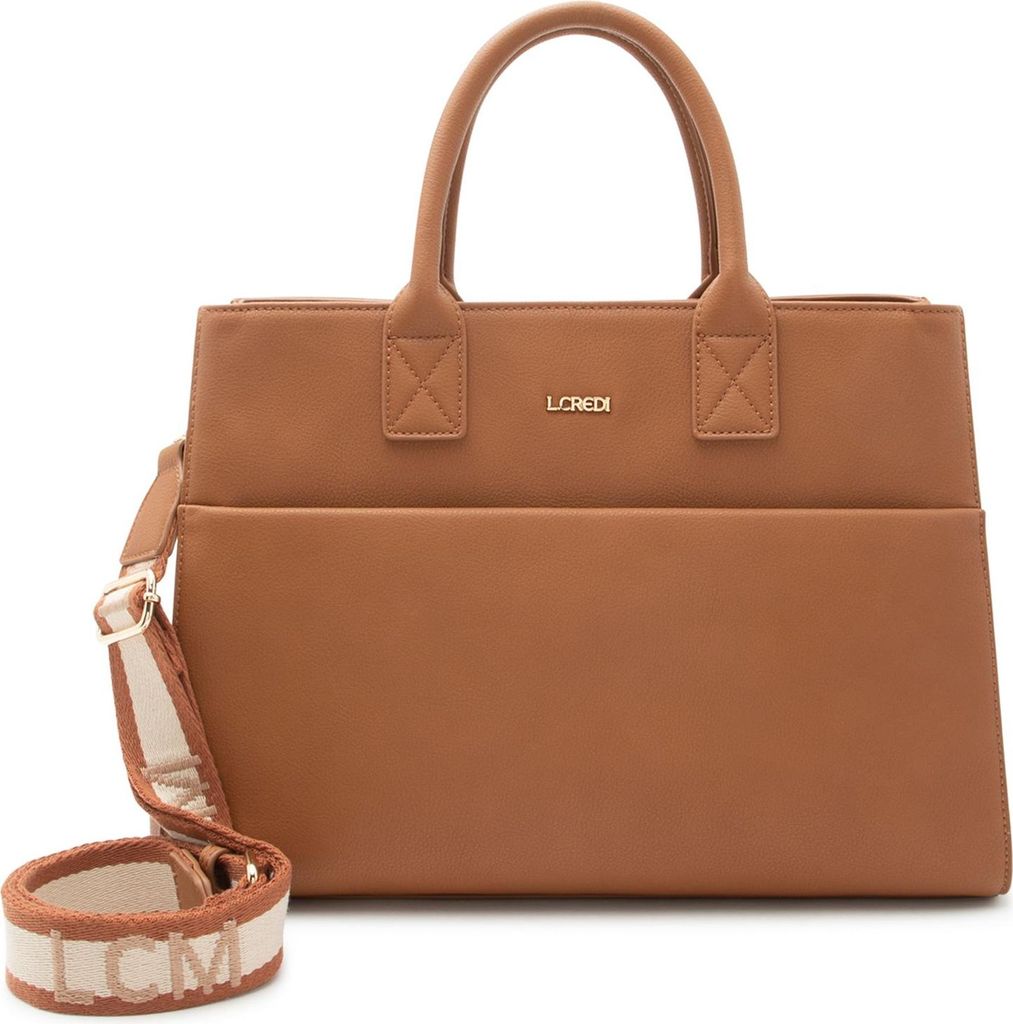 L.CREDI Handtasche Schultertasche Ruby Handbag Cognac hellbraun