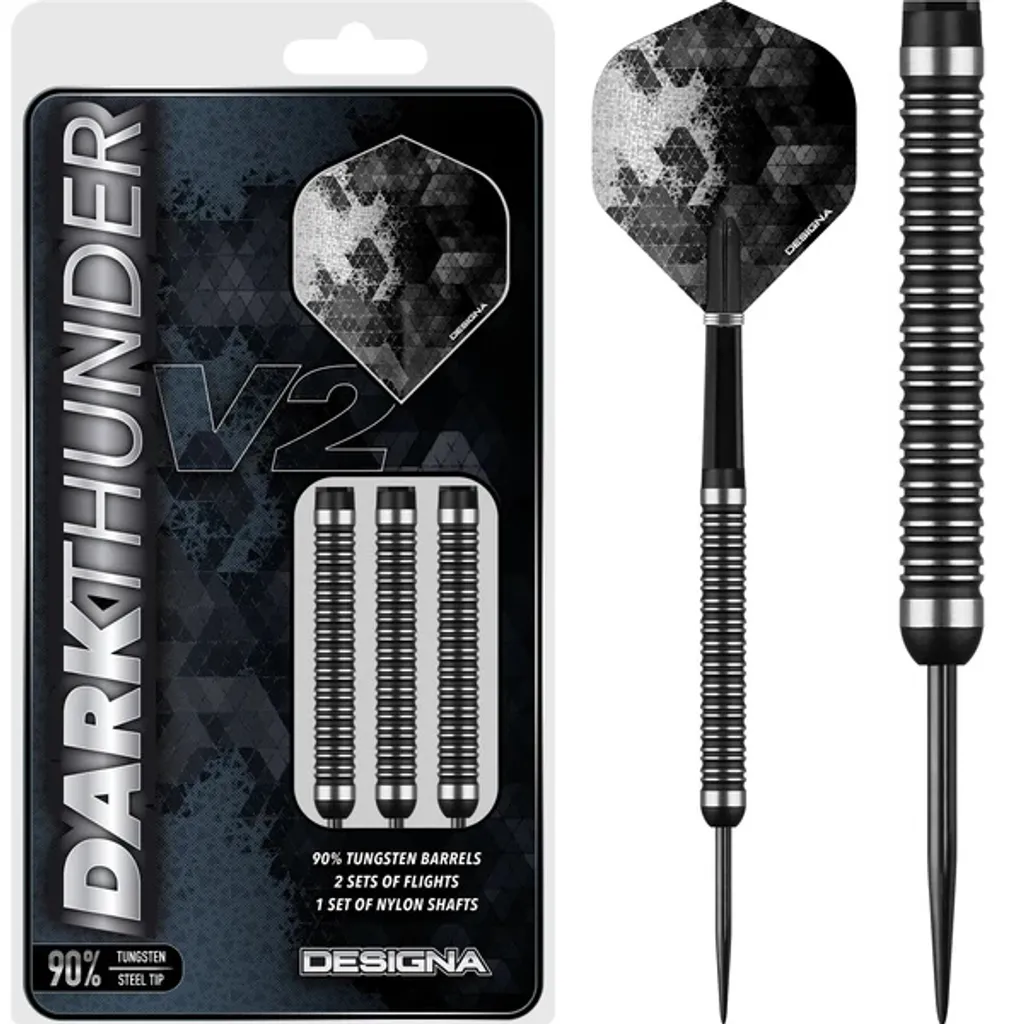 Jeu de Fléchettes de Compétition Dark Thunder en Acier Noir 20g - 3
