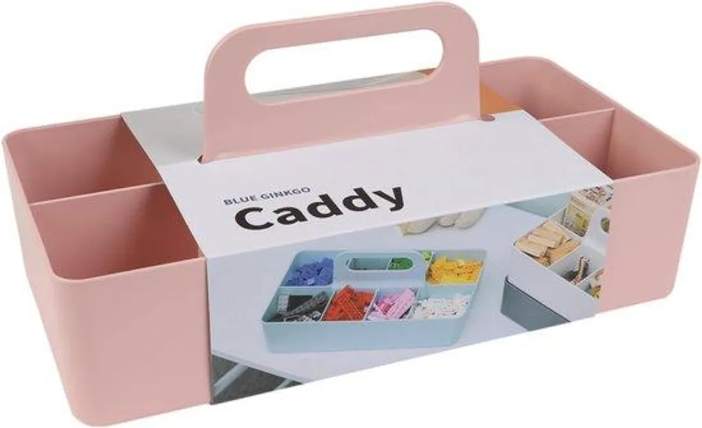 Panier de rangement multifonctionnel rose en plastique rigide - 1 unité