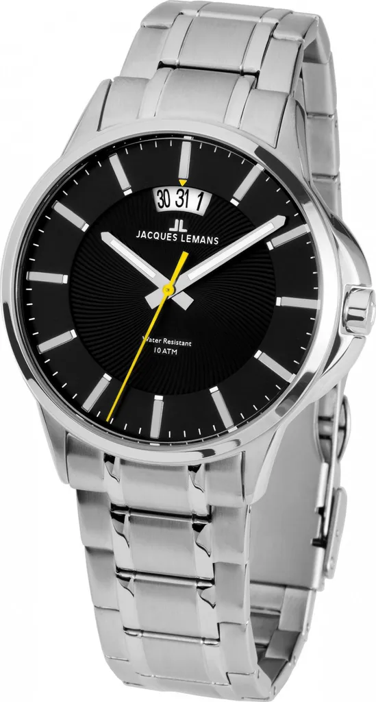 Montre homme avec chronographe en acier Jacques Lemans Classic