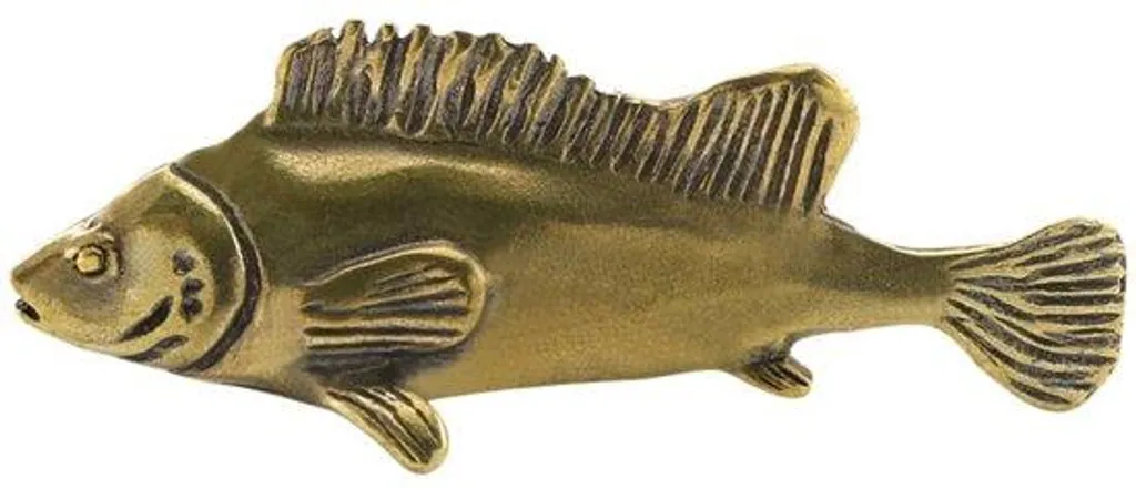 Poisson porte-bonheur en laiton doré pour une décoration de bureau zen