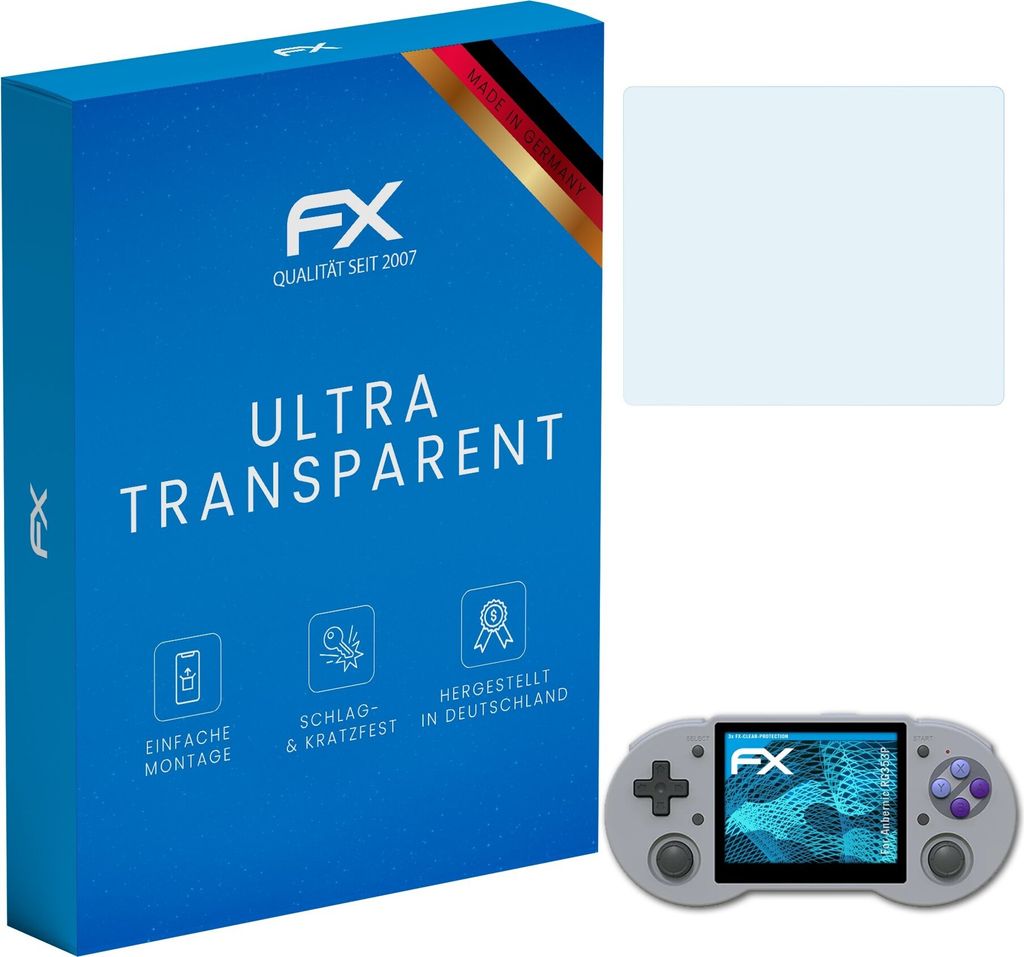 atFoliX FX-Clear 3x Schutzfolie kompatibel mit Anbernic RG353P Displayschutzfolie