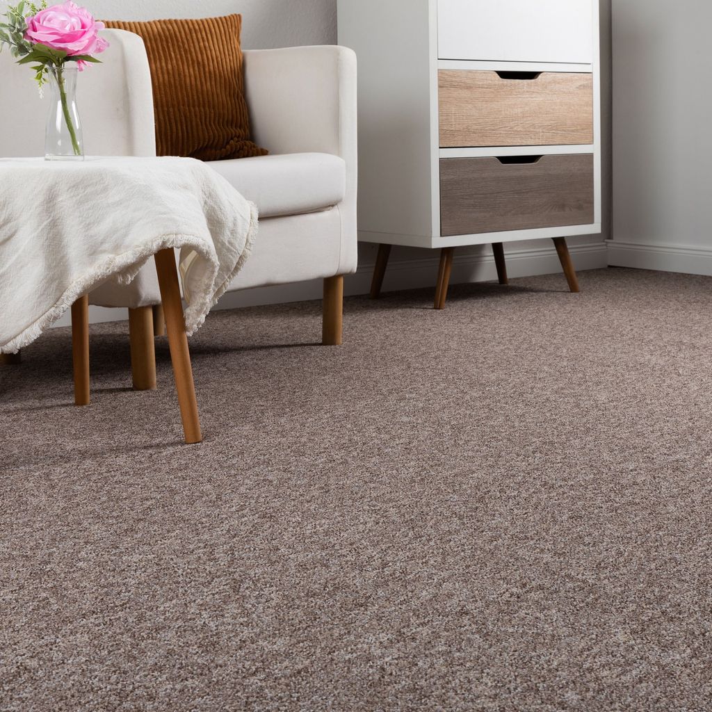 Steffensmeier Schlingen Teppichboden Meddon XL Meterware | Auslegware für Flur Büro | 1m 2m 3m 4m 5m breit! | Sand, Größe: 500x100 cm