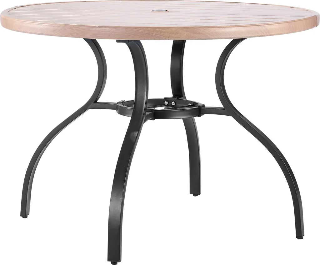 Table de Jardin pour Véranda et Cour Ronde 103 cm en Acier Noir