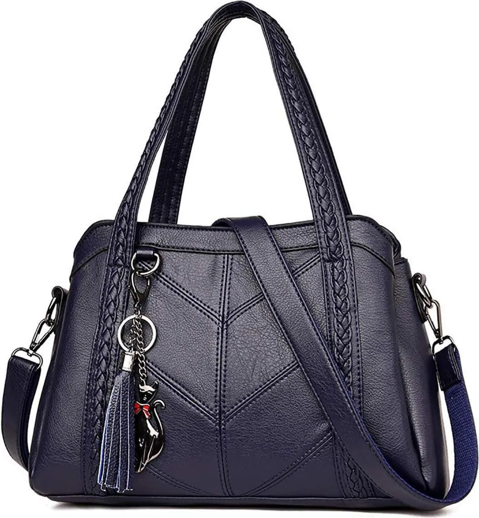 Sac bandoulière femme en cuir PU souple - Grand sac Hobo multifonction