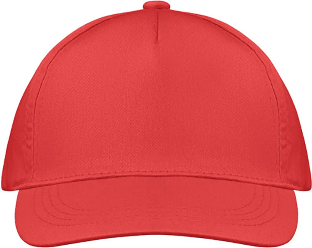 Cappellino Buzz MO138 Rosso midocean | Berretto 5 Segmenti Cotone Twill - 4
