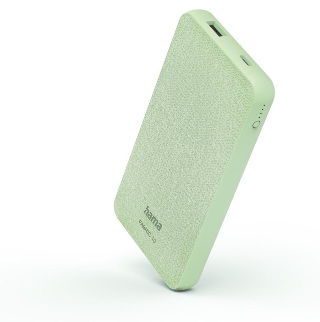 Hama Power Pack Fabric 10 10000mAh, Smoke Green Produktbild 