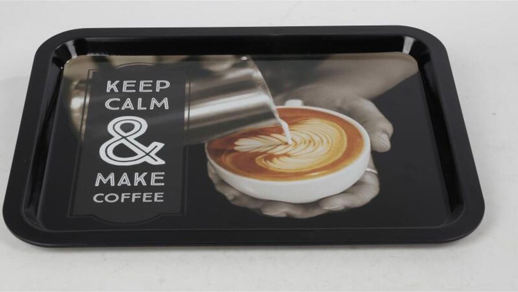 12x Tablett Coffee Metall 40x30cm Serviertablett Küchenhelfer Küche Haushalt