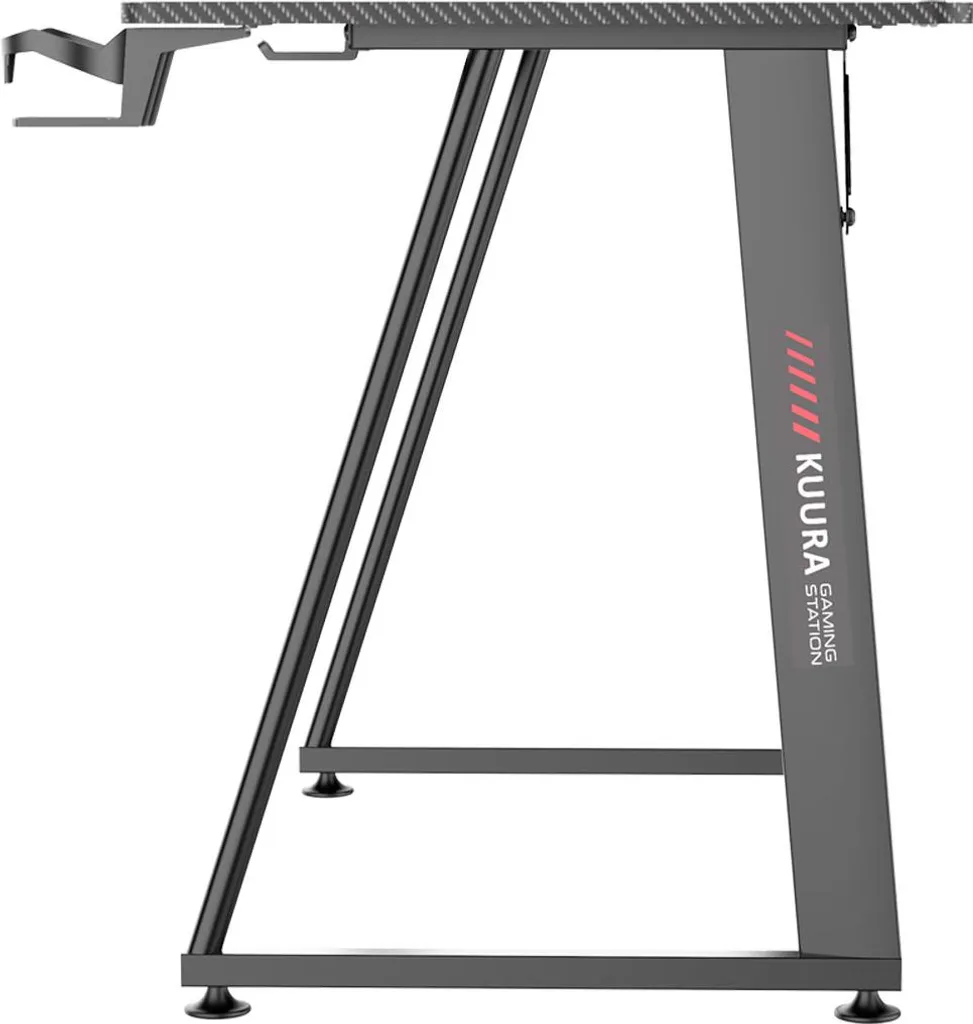 Table de jeu Kuura Gaming noire ergonomique avec support pour casque - 4