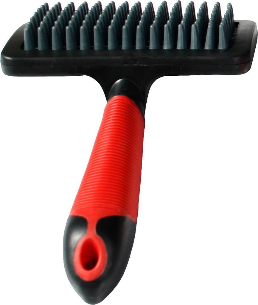 Karlie Massagebürste - Hundebürsten - Gummi - Rot/Schwarz - 19x12x4 cm