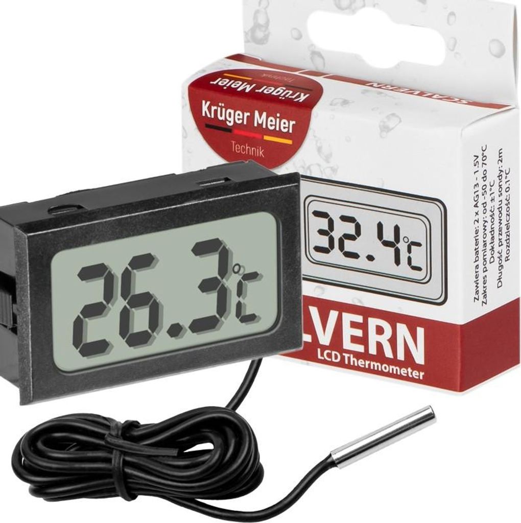 Kruger Meier Scalvern - elektronisches Thermometer mit Sonde am Kabel
