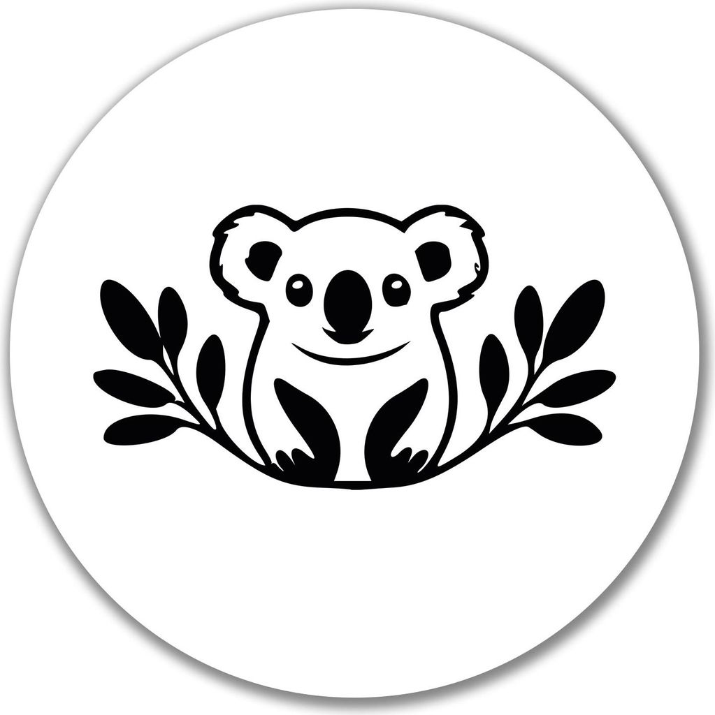Huuraa Aufkleber Koala Silhouette 10cm rund Sticker Geschenkidee