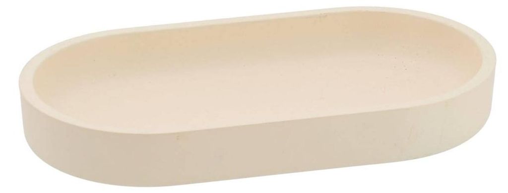 Tablett aus einfarbigem polyresin - elfenbein - Tendance