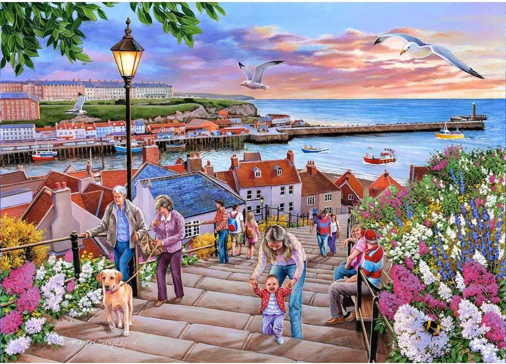 Puzzle 1000 pièces Whitby 199 Steps pour détente et loisir créatif