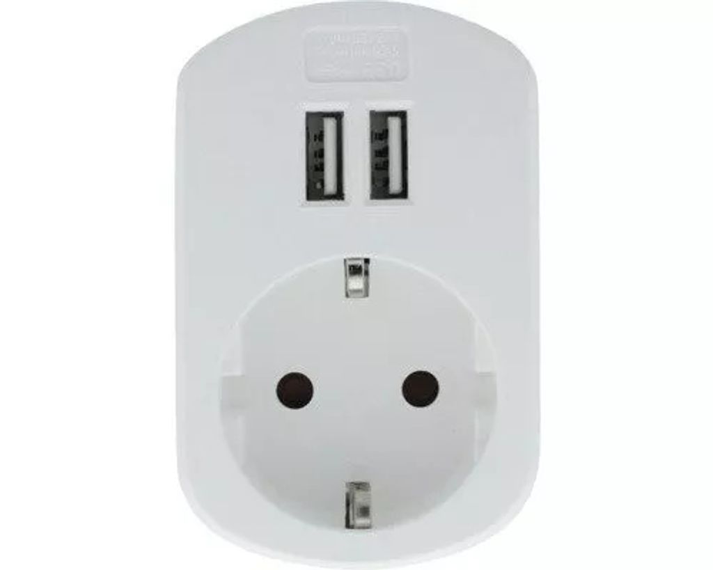 Q-Link USB Adapterstecker – 230V Schuko & 2x USB (3,4A) | Produktbild 