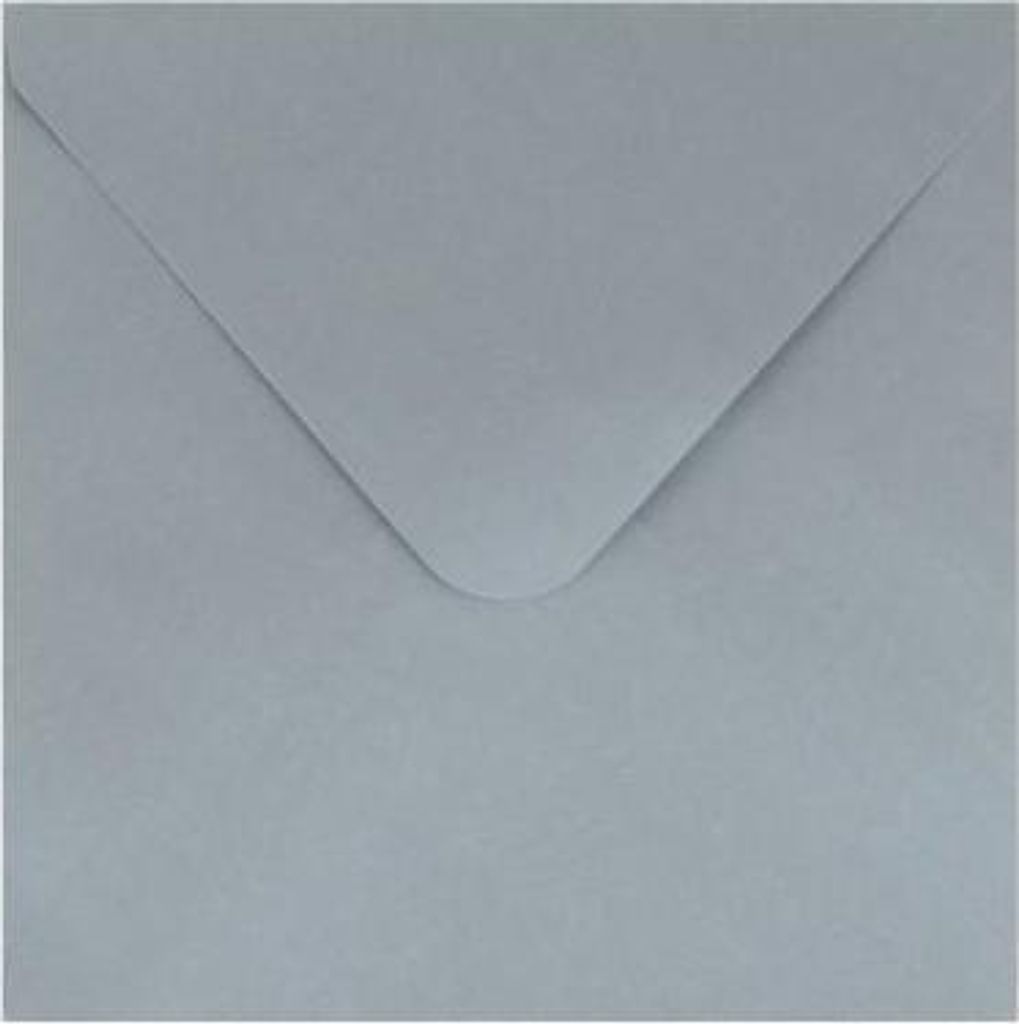 Dekorative Umschläge K4 Perlweiß Silber Quadrat 50 Stück
